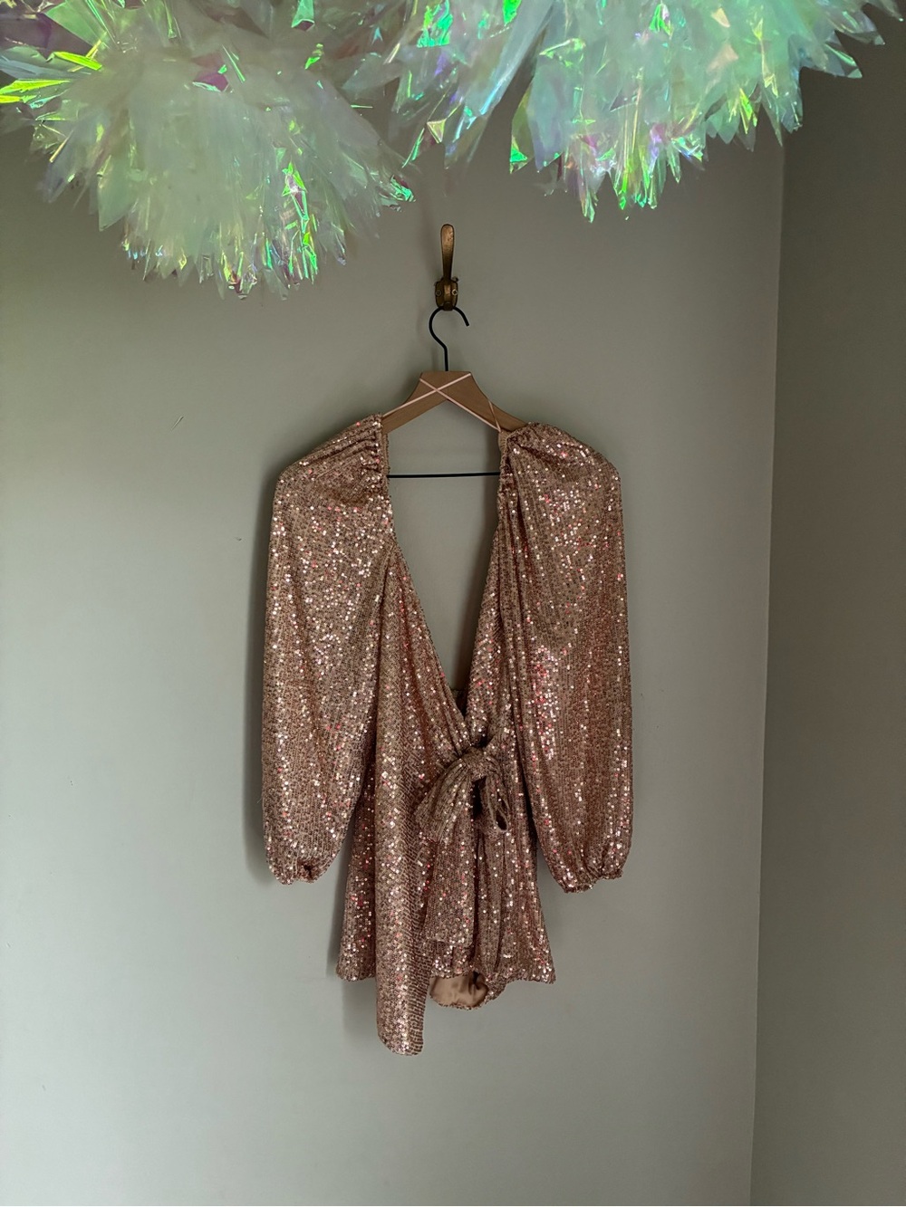 Luxxel Gold Sequin Romper Size Medium
